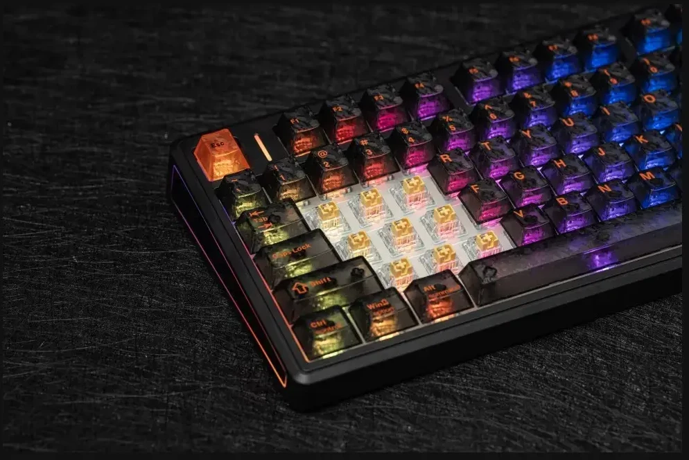 Klaviatūra mechaninė Epomaker TH80 V2 Jade Switch juoda-pilka-kreminė/juodas-pilkas-creamy