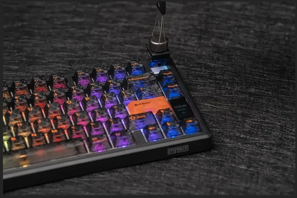 Klaviatūra mechaninė Epomaker TH80 V2 Jade Switch juoda-pilka-kreminė/juodas-pilkas-creamy