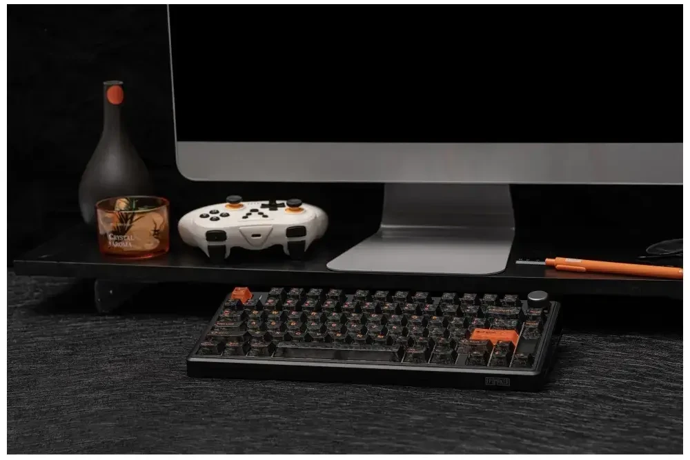 Klaviatūra mechaninė Epomaker TH80 V2 Jade Switch juoda-pilka-kreminė/juodas-pilkas-creamy