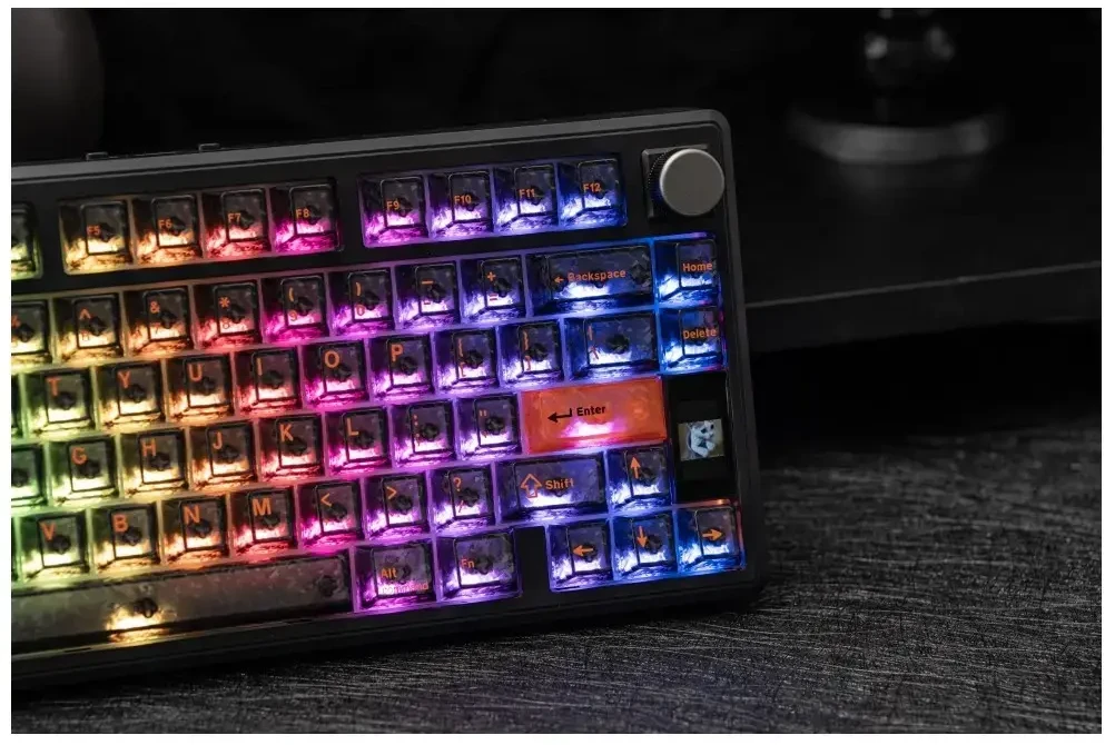 Klaviatūra mechaninė Epomaker TH80 V2 Jade Switch juoda-pilka-kreminė/juodas-pilkas-creamy