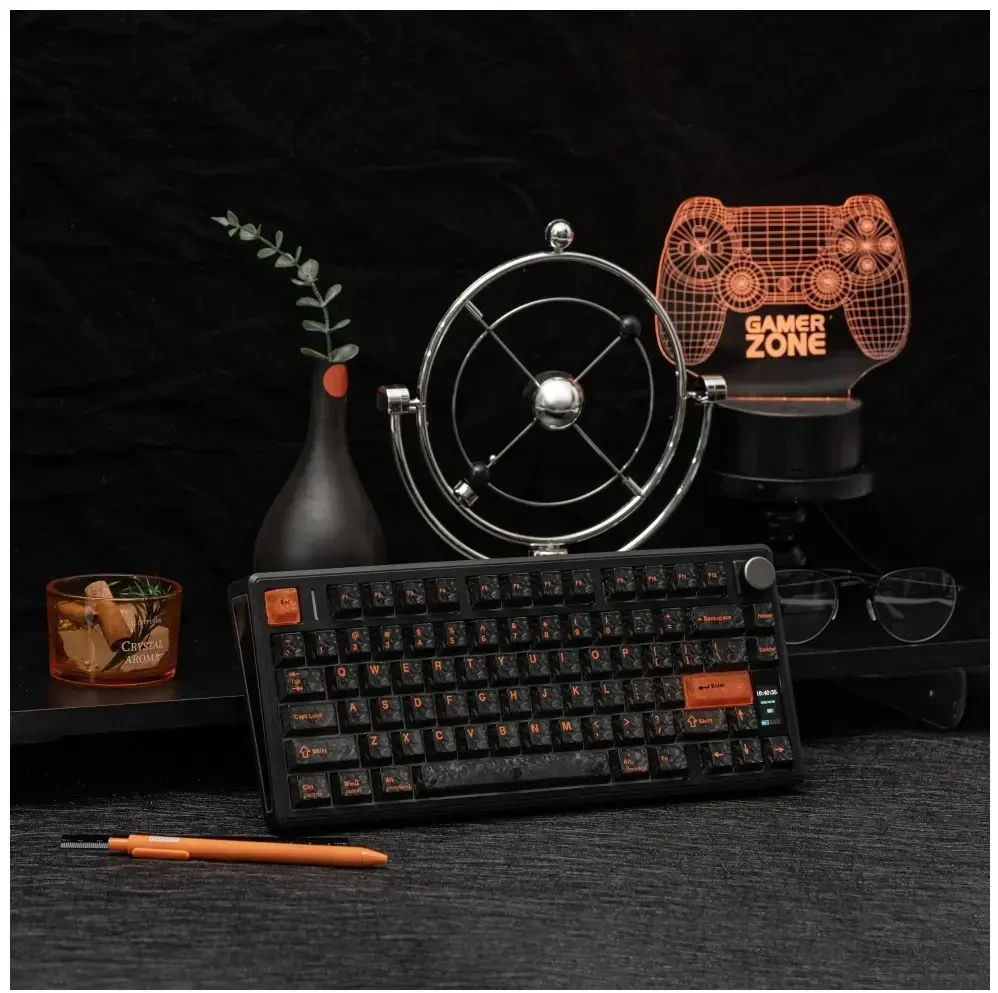 Klaviatūra mechaninė Epomaker TH80 V2 Jade Switch juoda-pilka-kreminė/juodas-pilkas-creamy