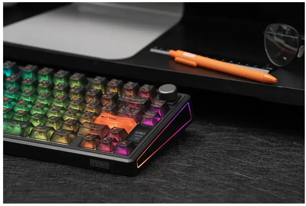 Klaviatūra mechaninė Epomaker TH80 V2 Jade Switch juoda-pilka-kreminė/juodas-pilkas-creamy