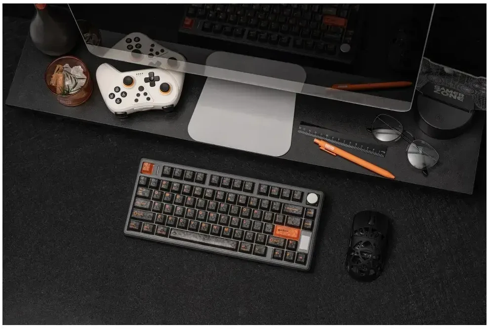 Klaviatūra mechaninė Epomaker TH80 V2 Jade Switch juoda-pilka-kreminė/juodas-pilkas-creamy