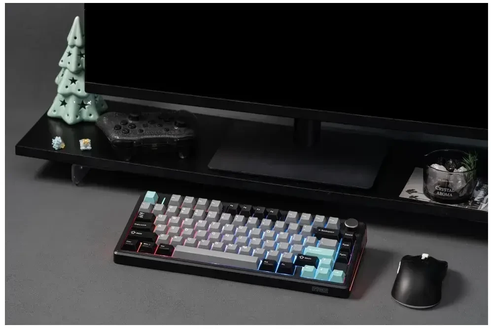 Klaviatūra mechaninė Epomaker TH80 V2 Pro Silent V2 Switch juoda-sea salt/juodas-sea salt
