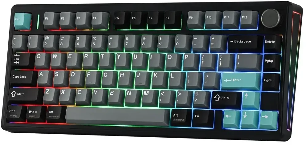 Klaviatūra mechaninė Epomaker TH80 V2 Pro Silent V2 Switch juoda-sea salt/juodas-sea salt