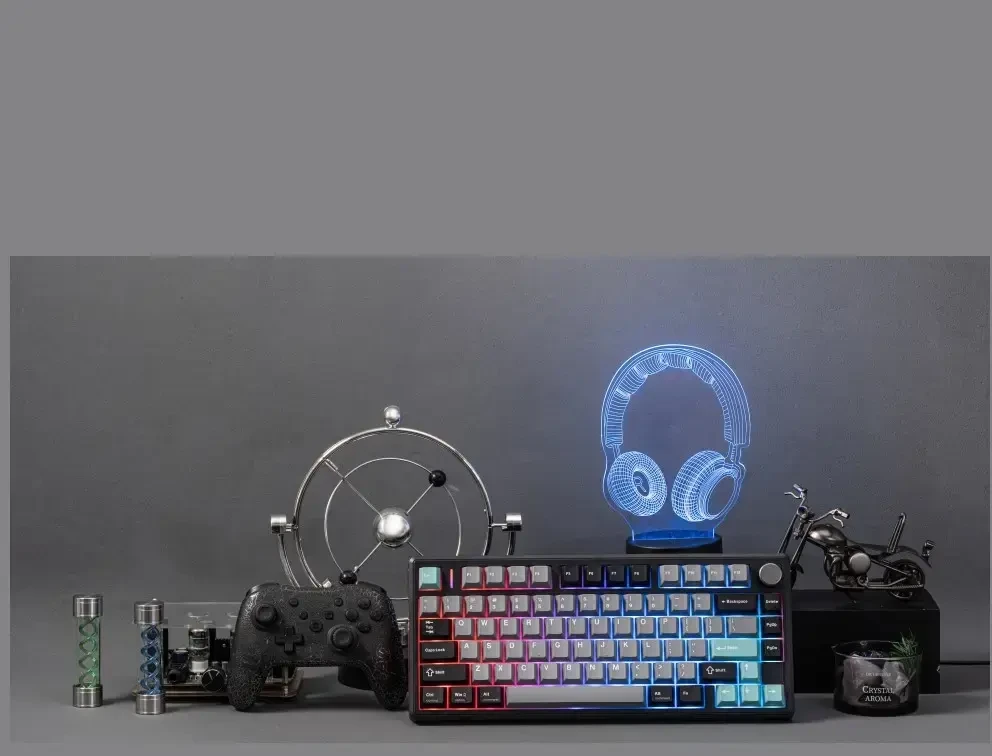 Klaviatūra mechaninė Epomaker TH80 V2 Pro Silent V2 Switch juoda-sea salt/juodas-sea salt