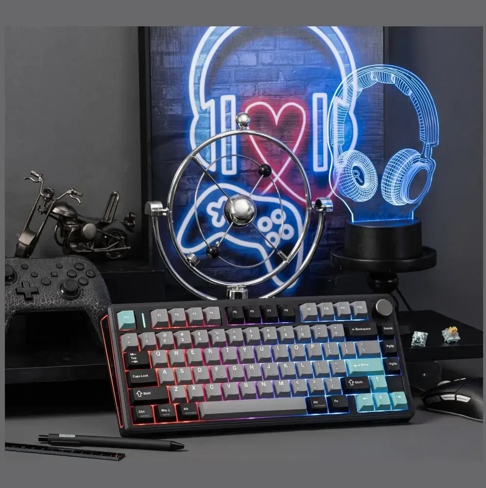 Klaviatūra mechaninė Epomaker TH80 V2 Pro Silent V2 Switch juoda-sea salt/juodas-sea salt