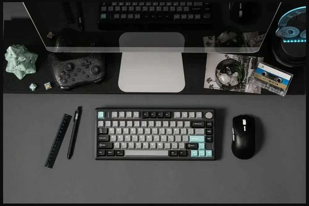 Klaviatūra mechaninė Epomaker TH80 V2 Pro Silent V2 Switch juoda-sea salt/juodas-sea salt