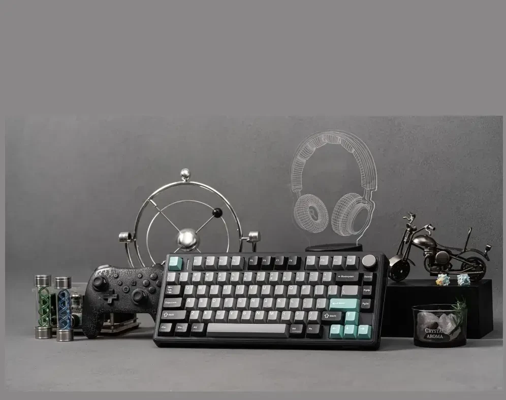 Klaviatūra mechaninė Epomaker TH80 V2 Pro Silent V2 Switch juoda-sea salt/juodas-sea salt