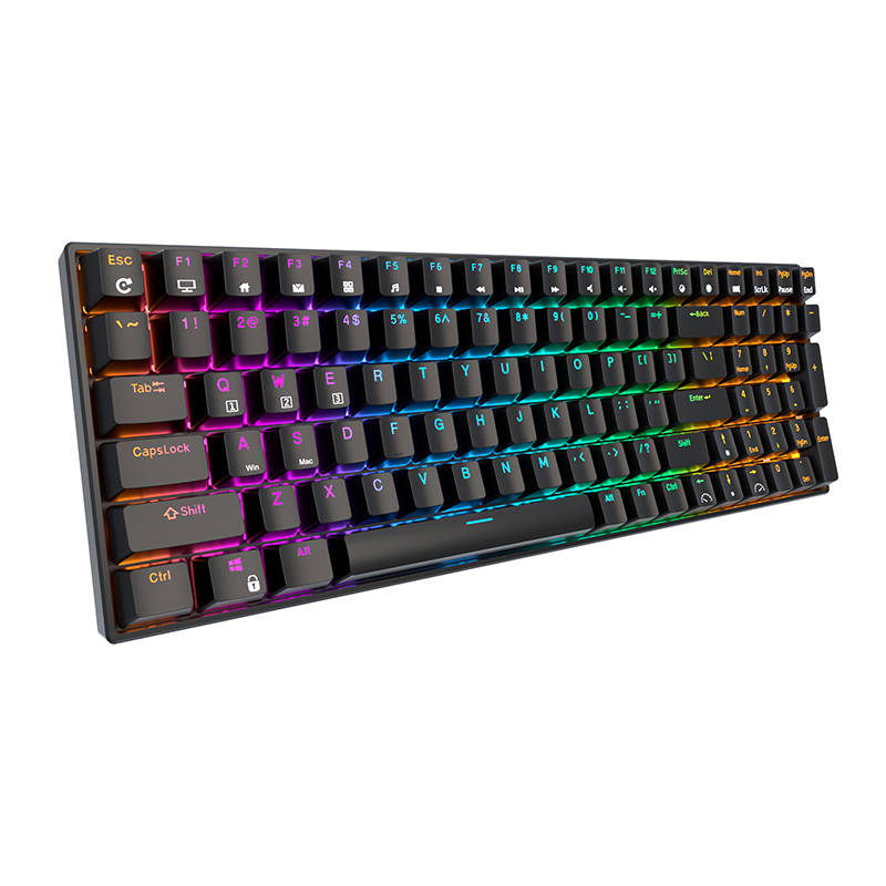 Royal Kludge RK100 juoda belaidė klaviatūra | 96%, Hot-swap, Brown Switches, US
