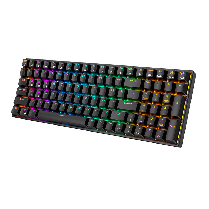 Royal Kludge RK100 juoda belaidė klaviatūra | 96%, Hot-swap, Brown Switches, US