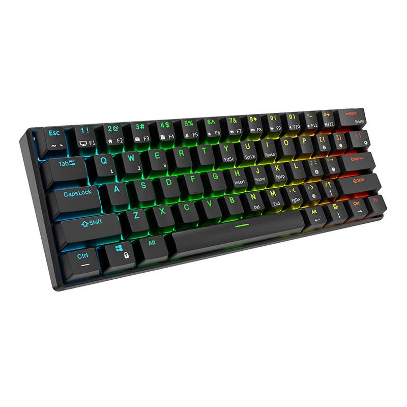 Royal Kludge RK61 klaviatūra | 60%, Hot-swap, Brown Switches, US, juoda