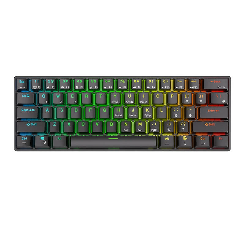 Royal Kludge RK61 klaviatūra | 60%, Hot-swap, Brown Switches, US, juoda