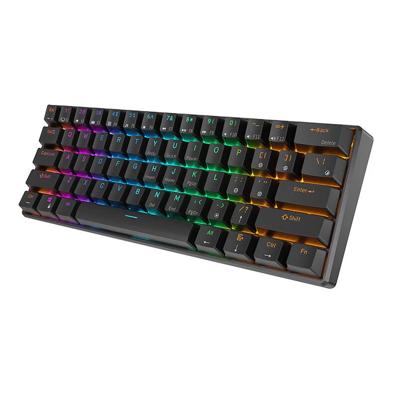 Royal Kludge RK61 klaviatūra | 60%, Hot-swap, Brown Switches, US, juoda