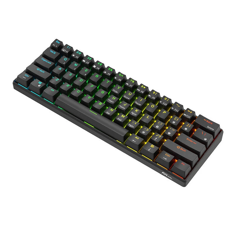 Royal Kludge RK61 klaviatūra | 60%, Hot-swap, Brown Switches, US, juoda