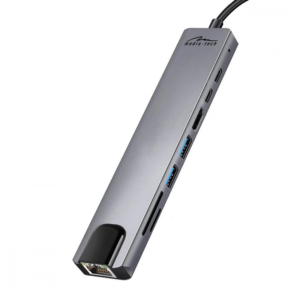 USB adapteriai – MEDIA-TECH 8-in-1 Giga LAN MT5046
