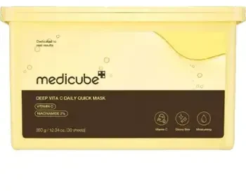 Medicube Deep Vita C Daily Quick Mask skaistinančių lakštinių veido kaukių rinkinys, 30 vnt.