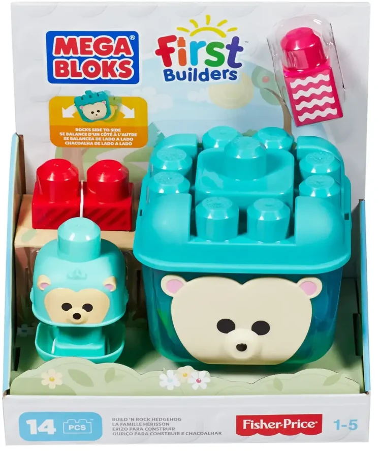 Mega Bloks, Pirmieji statybininkai, Konstruoti - Svyruojantis Ežiukas, Konstruktorius Rinkinys, Unisex, 1-5 Metalas