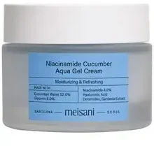 Meisani Niacinamide Cucumber Aqua Gel Kreminis gaivinantis gelinis veido kremas, 50 ml