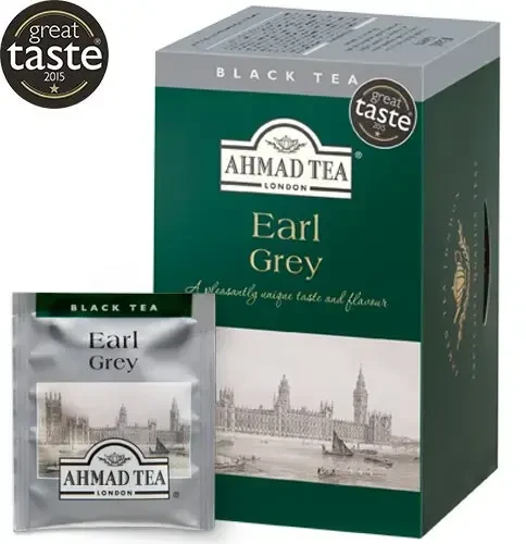 Ahmad Earl Grey arbatos pakuotė ir pakelis