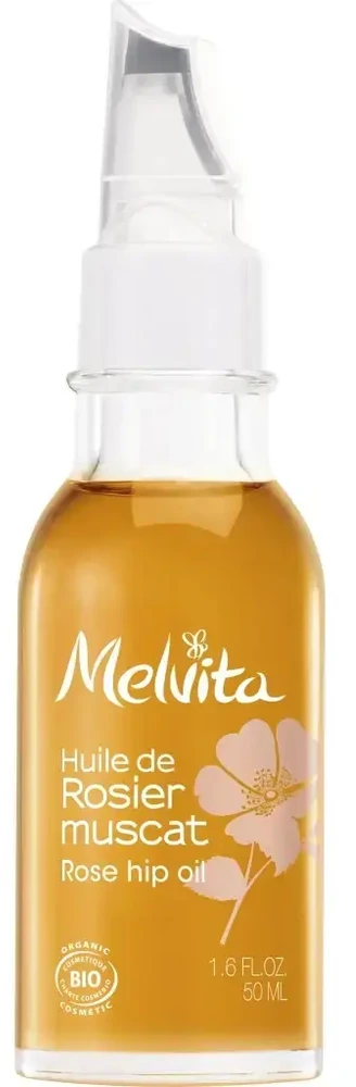 Melvita, rožių, ekologiškas, drėkinamasis - atkuriamasis, aliejus, veidui - kūnui, 50 ml *Testuojamasis rinkinys