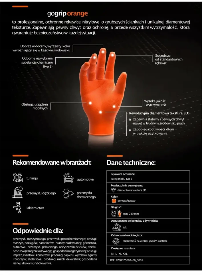 Mercator Medical Nitrilo pirštinės GoGrip Oranžinis, dydis S, 50 vnt.