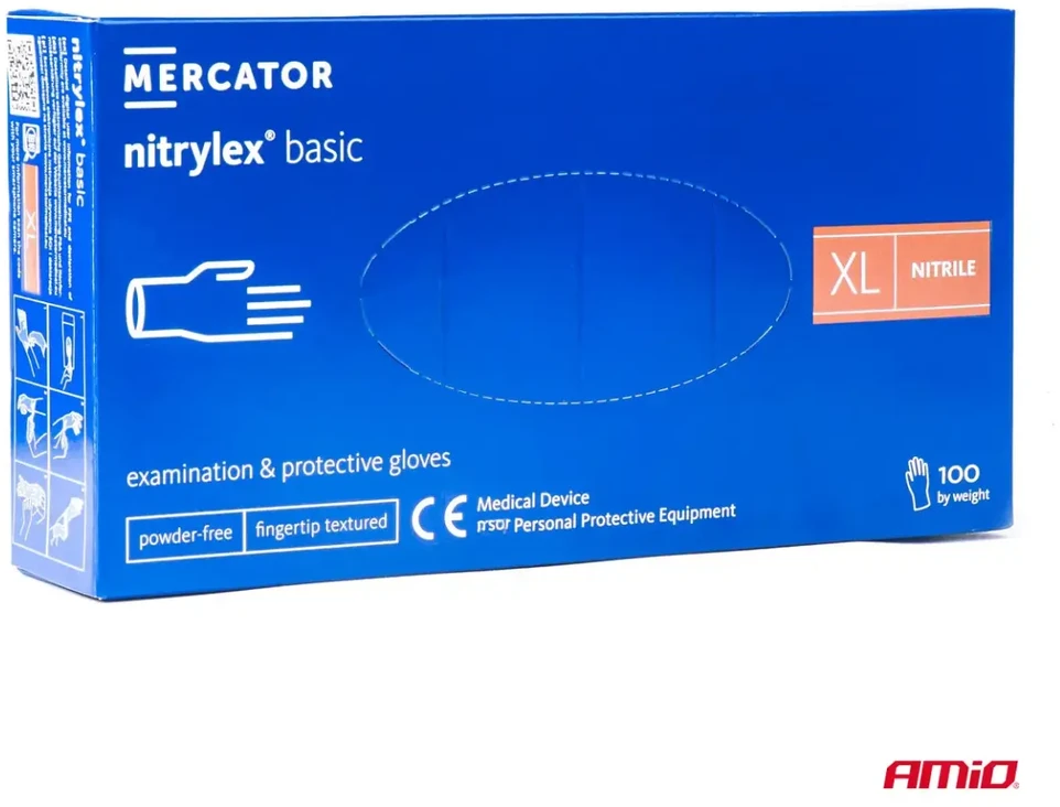 Mercator Medical Apsauginės nitrilo pirštinės Nitrylex Basic, dydis XL, 100 vnt.