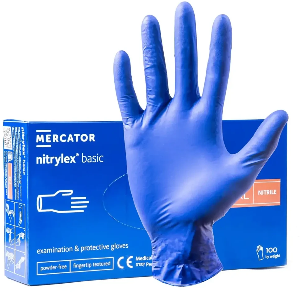 Mercator Medical Apsauginės nitrilo pirštinės Nitrylex Basic, dydis XL, 100 vnt.