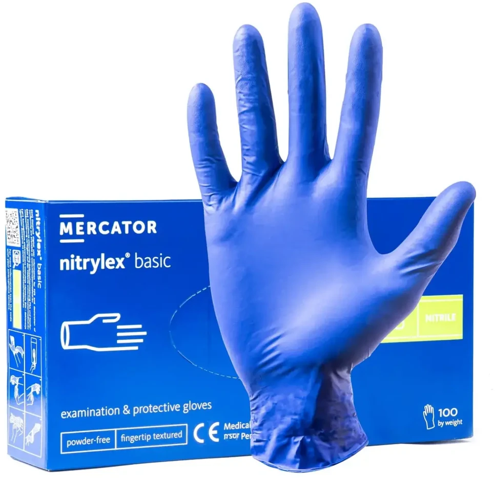 Mercator Medical Apsauginės nitrilo pirštinės Nitrylex Basic, dydis S, 100 vnt.