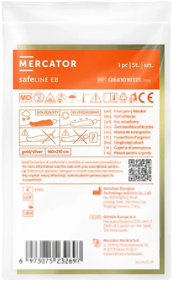 Mercator Koc Terminė gyvybės folijos antklodė gelbėjimosi liemenei 160x210 cm