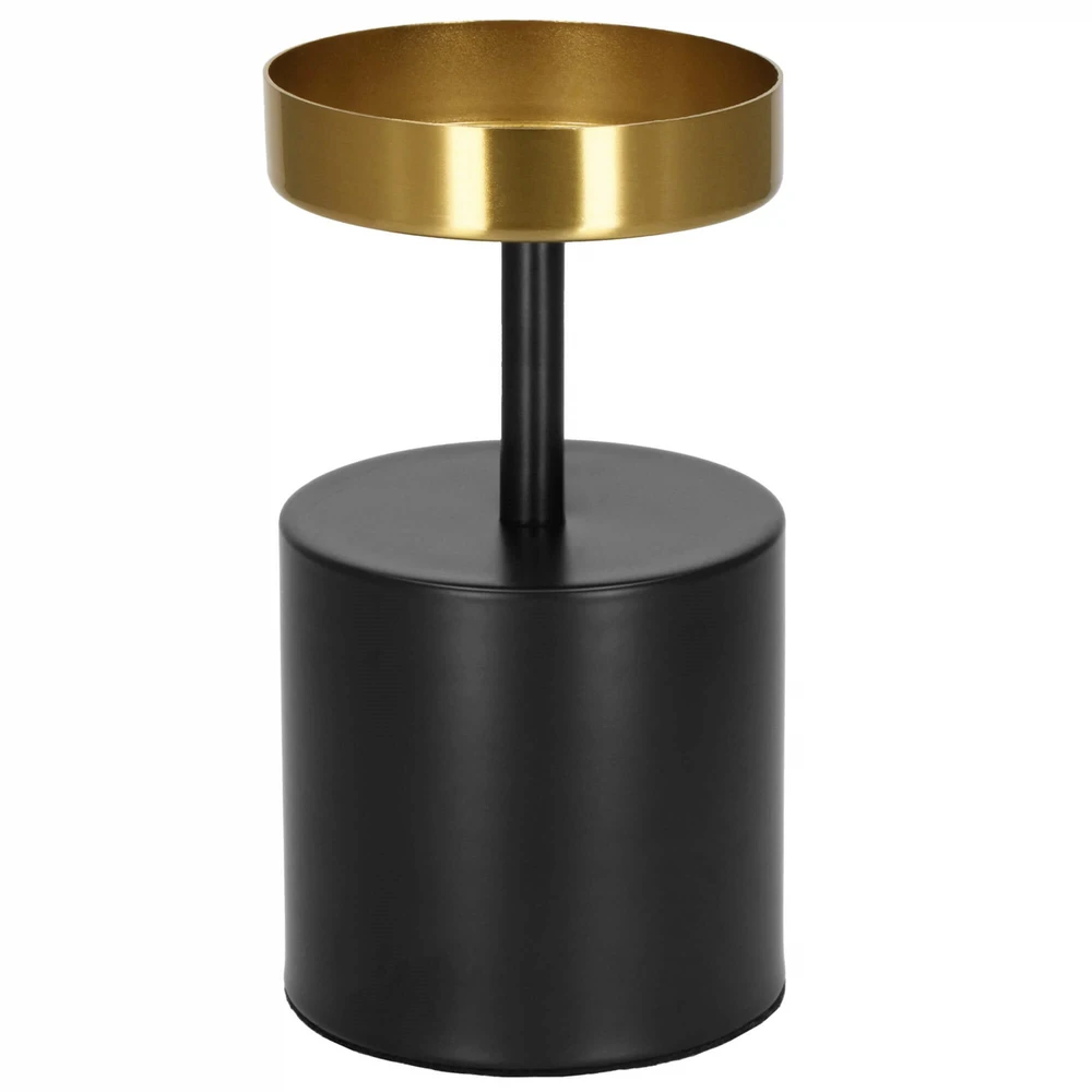 Metalinės žvakidės Springos, 17 cm ir 21 cm, juoda-aukso