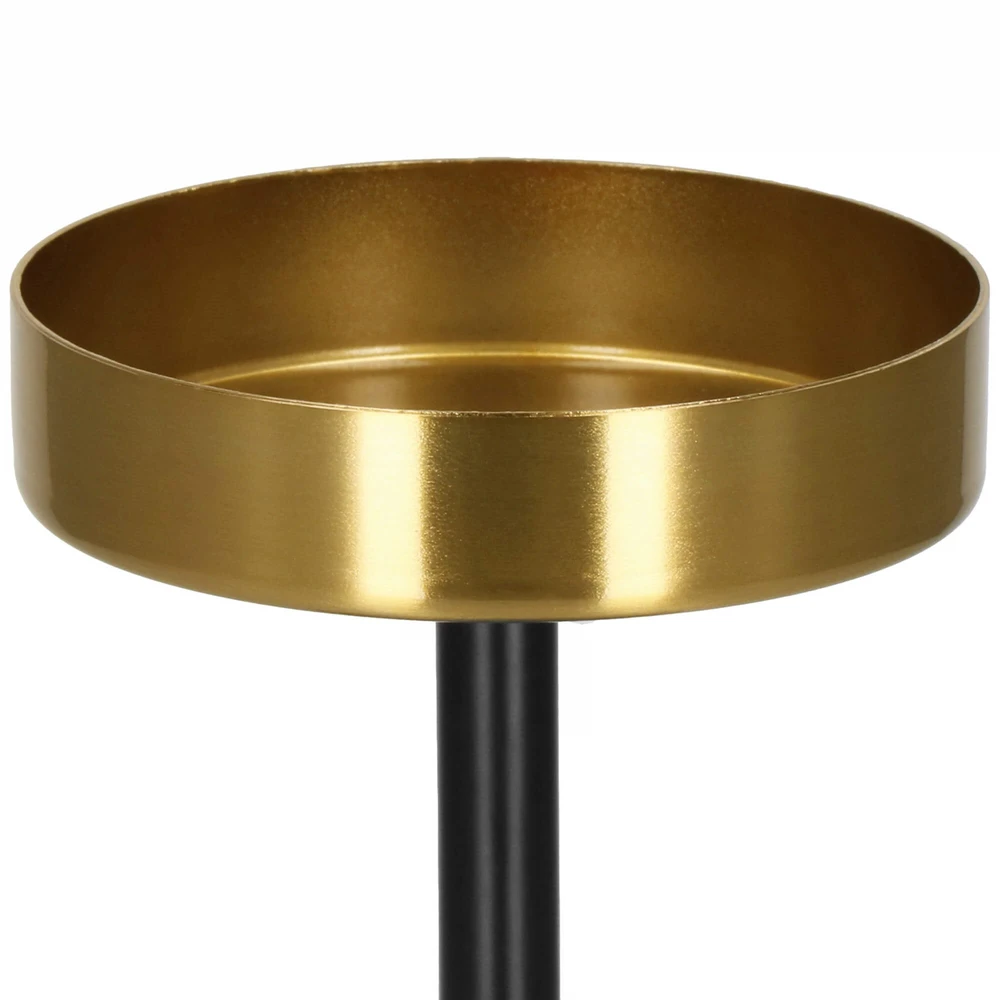 Metalinės žvakidės Springos, 17 cm ir 21 cm, juoda-aukso