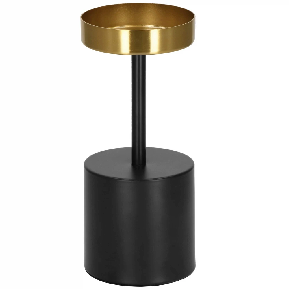 Metalinės žvakidės Springos, 17 cm ir 21 cm, juoda-aukso