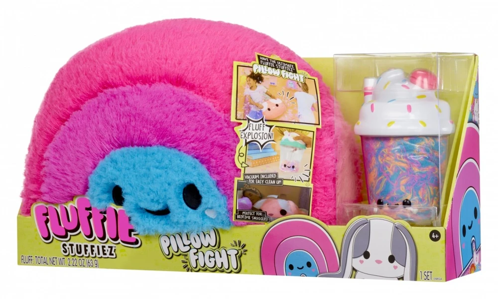 MGA 513056EUC Fluffie Stuffiez Pillow Fight- Vaivorykštė