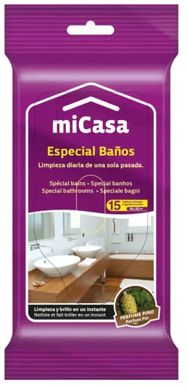 Lumarko Micasa Vonios šlapiosios servetėlės 15 vnt.