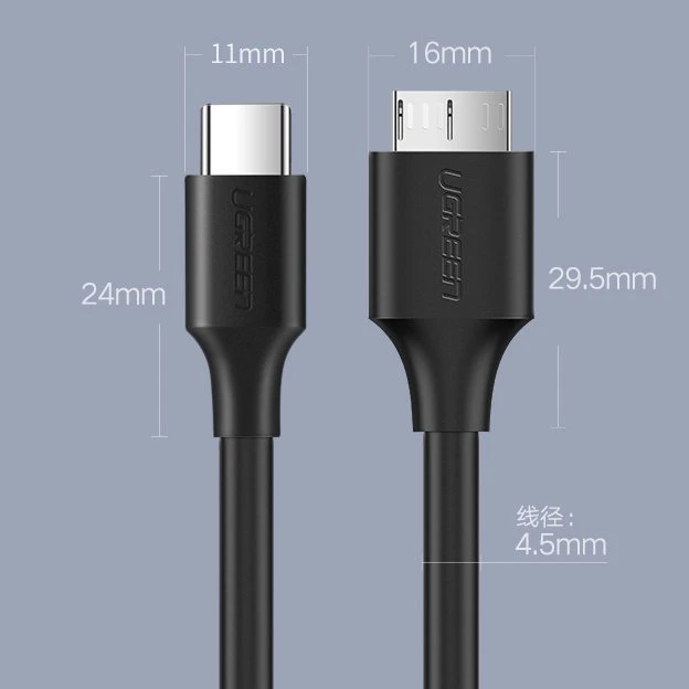 Kabelis UGREEN Micro USB 3.0 - USB-C, 1m