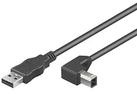 Kabelis USB MicroConnect USB-A - USB-B 2 m Juodas (USBAB2ANGLED2)