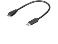 Juodas USB-C i Micro-USB adapterio laidas