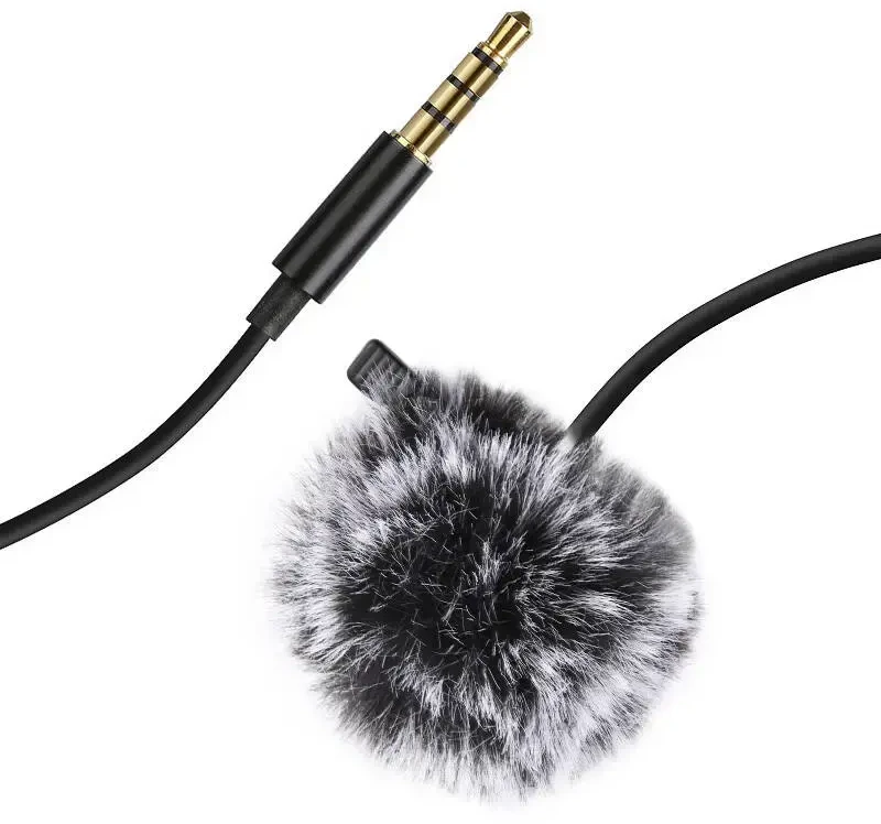 Puluz Jack Lavalier laidinis kondensatoriaus įrašymo mikrofonas 1.5 m lizdas 3.5 mm PU424