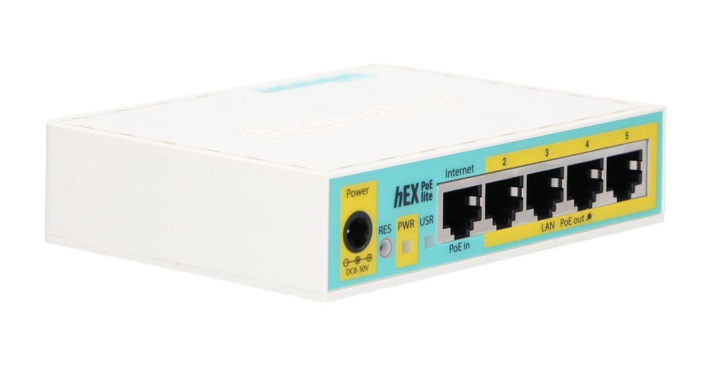 Šakotuvas MIKROTIK MT RB750UPr2 MikroTik RB750UPr2 hEX PoE lite L4 64MB RAM, 5xLAN, 1xUSB, 2-5 prievadai, PoE išvestis 1A