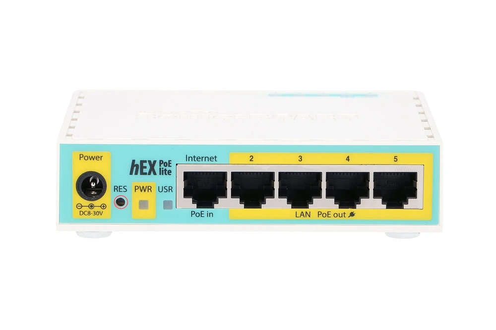 Šakotuvas MIKROTIK MT RB750UPr2 MikroTik RB750UPr2 hEX PoE lite L4 64MB RAM, 5xLAN, 1xUSB, 2-5 prievadai, PoE išvestis 1A