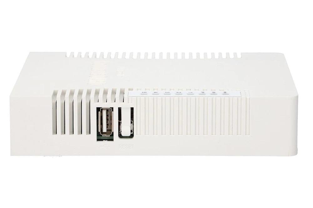 Mikrotik Laidinis Ethernet maršrutizatorius RB960PGS, hEX PoE, CPU 800MHz, 128MB RAM, 16MB, 1xSFP, 5xGigabit LAN, 1xUSB, Maitinimo išvestis 2-5 jungtyse, Srovė: 1A maks. vienam prievadui; 2A maks. bendra, RouterOS L4 | MikroTik | hEX PoE maršrutizatorius | RB960PGS | Nėra „Wi-Fi“ | 10/100/1000 Mbit/s | Ethernet LAN (RJ-45) jungtys 5 | Tinklo palaikymas: Ne | MU-MiMO: Ne | Nėra mobiliojo plačiajuosčio ryšio | 1xUSB | 12 mėn.