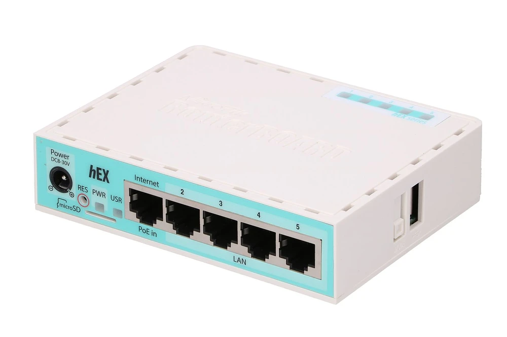 Šakotuvas „MikroTik“ laidinio Ethernet maršrutizatorius (be Wi-Fi) RB750Gr3, hEX, dviejų branduolių 880MHz procesorius, 256 MB RAM, 16 MB („MicroSD“), 5xGigabit LAN, USB, PCB ir įtampos temperatūros monitorius, pyptelėjimas, IP20, plastikinis korpusas, RouterOS L4 | MikroTik | Ethernet maršrutizatorius hEX | RB750Gr3 | Nėra Wi-Fi | Ethernet LAN (RJ-45) jungtys 5 | Nereikalingas tinklelio palaikymas | MU-MiMO Ne | Nėra mobiliojo plačiajuosčio ryšio | 1 | 12 mėn.