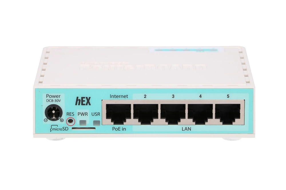 Šakotuvas „MikroTik“ laidinio Ethernet maršrutizatorius (be Wi-Fi) RB750Gr3, hEX, dviejų branduolių 880MHz procesorius, 256 MB RAM, 16 MB („MicroSD“), 5xGigabit LAN, USB, PCB ir įtampos temperatūros monitorius, pyptelėjimas, IP20, plastikinis korpusas, RouterOS L4 | MikroTik | Ethernet maršrutizatorius hEX | RB750Gr3 | Nėra Wi-Fi | Ethernet LAN (RJ-45) jungtys 5 | Nereikalingas tinklelio palaikymas | MU-MiMO Ne | Nėra mobiliojo plačiajuosčio ryšio | 1 | 12 mėn.