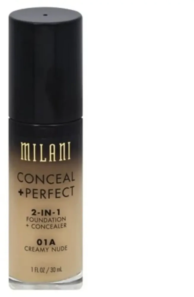 Milani „Conceal + Perfect Matte“ skystas makiažo pagrindas ir kaukė 2-in-1, 01A Creamy Nude, 30 ml