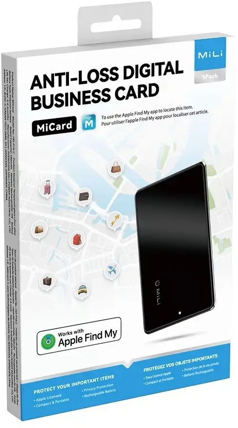 „MiLi GPS Bluetooth MiCard Tracker HD-P16-C“ (tik „Apple“) juodos spalvos