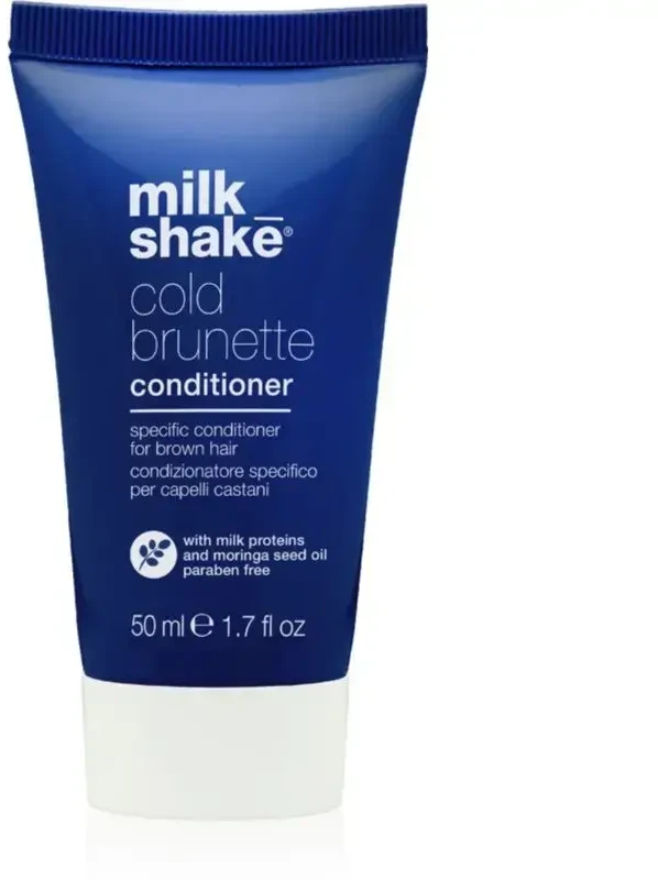 „Milk Shake Cold Brunette“ drėkinamoji plaukų kondicionierė tamsiaplaukėms, 50 ml
