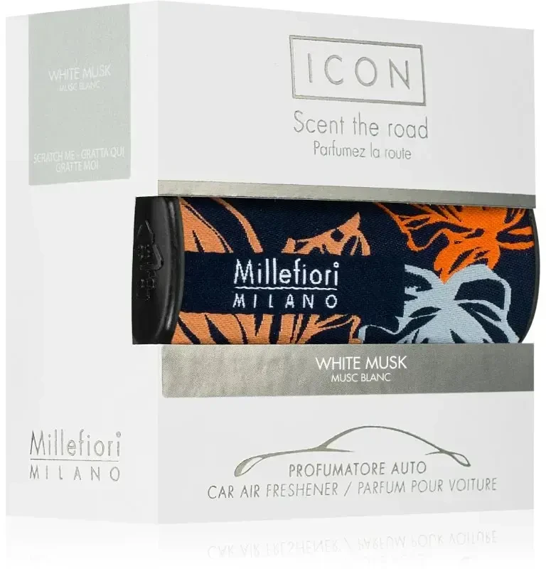Millefiori Milano Icon Automobilinis oro gaiviklis Baltas Musk Textil Floral