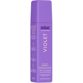Minetan Savaiminio įdegio putos tamsiai rudam įdegiui su alyvuogių atspalviu. Violetinė spalva (savaiminio įdegio putos) 200 ml