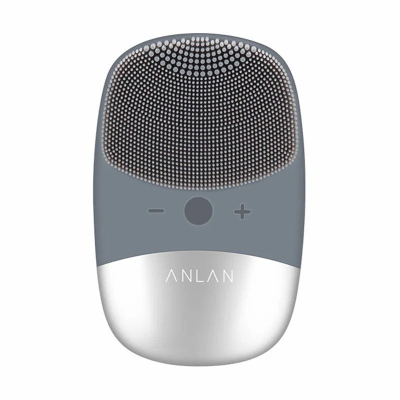 ANLAN Mini silikoninis elektrinis veido valymo šepetėlis - pilkas